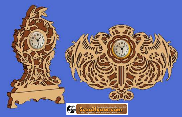 Fretwork Clock Patterns Set No. 3 - 2 Designs